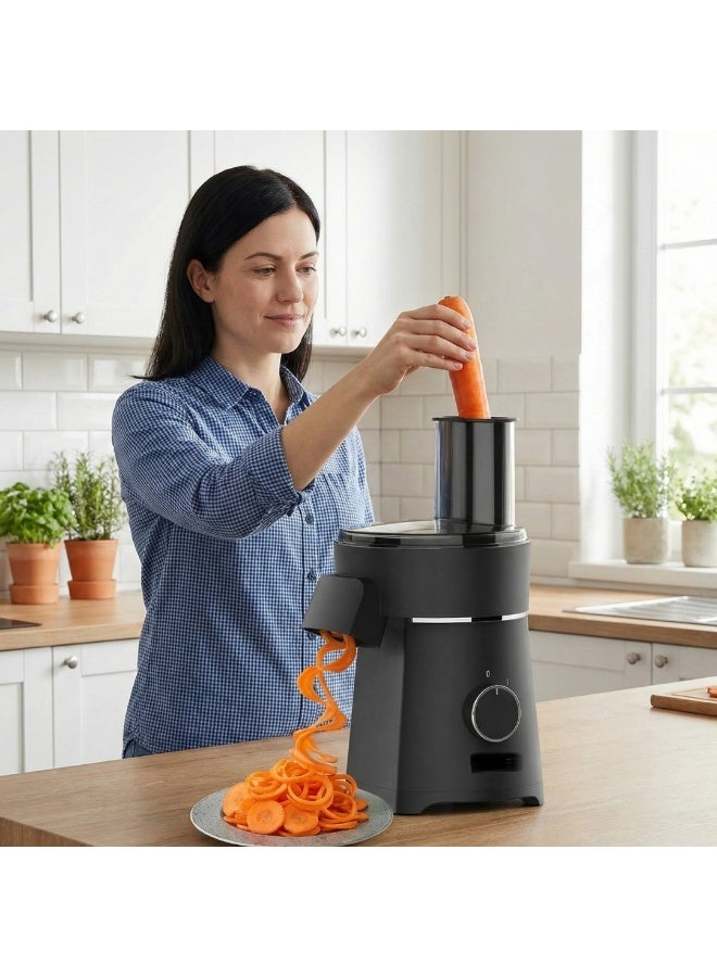 مفرمة خضراوات كهربائية، لون أسود، متعددة الوظائف، بشفرات من الفولاذ المقاوم للصدأ، بقوة 200 واط - Image 2